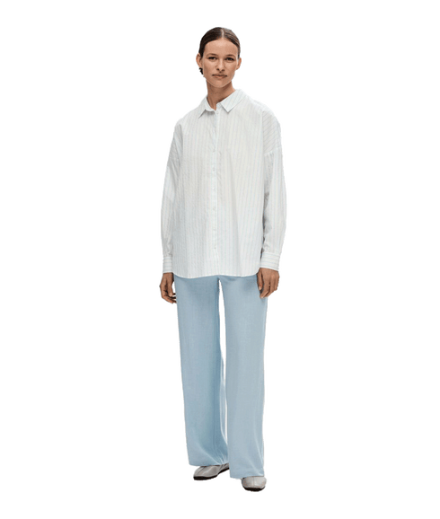 Striped Cotton Shirt - White