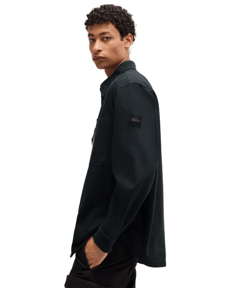 Lerato Oversized-fit Overshirt in Cotton Piqué With Point Collar - Navy