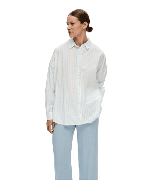 Striped Cotton Shirt - White