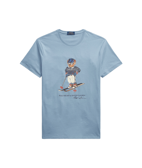 Custom Slim Fit Polo Bear Jersey T-Shirt - Blue