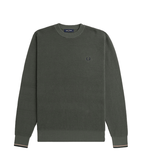 Waffle Stitch Jumper - Green