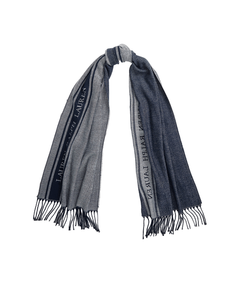 Two-tone Logo Jacquard Scarf - Navy