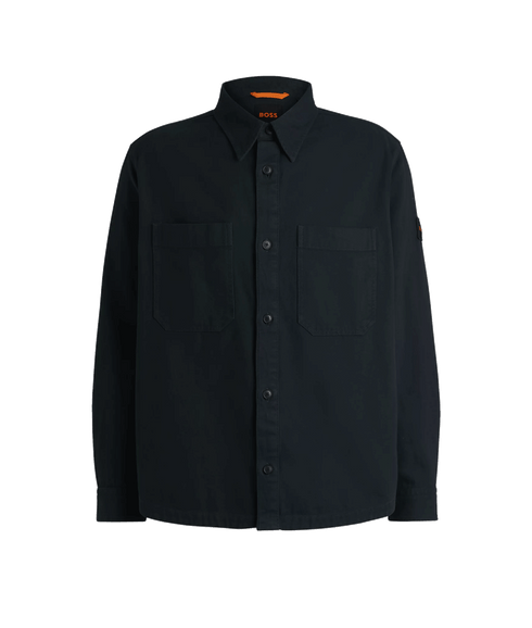 Lerato Oversized-fit Overshirt in Cotton Piqué With Point Collar - Navy
