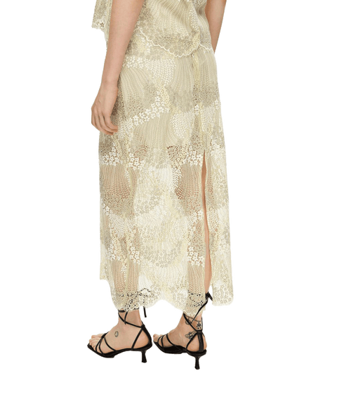 Lace Midi Skirt - Cream