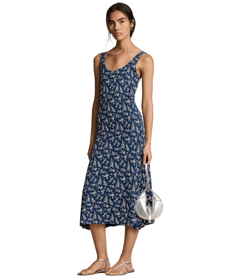 Floral Scoopneck Jersey Dress - Multi