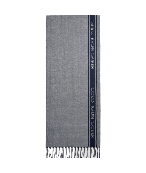 Two-tone Logo Jacquard Scarf - Navy