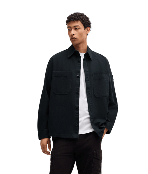 Lerato Oversized-fit Overshirt in Cotton Piqué With Point Collar - Navy