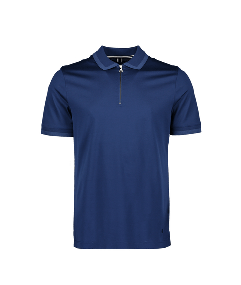 Regal Zip Neck Polo SS - Navy