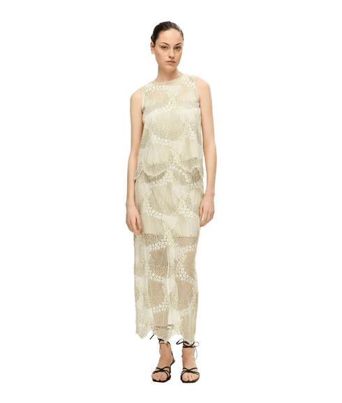 Lace Midi Skirt - Cream