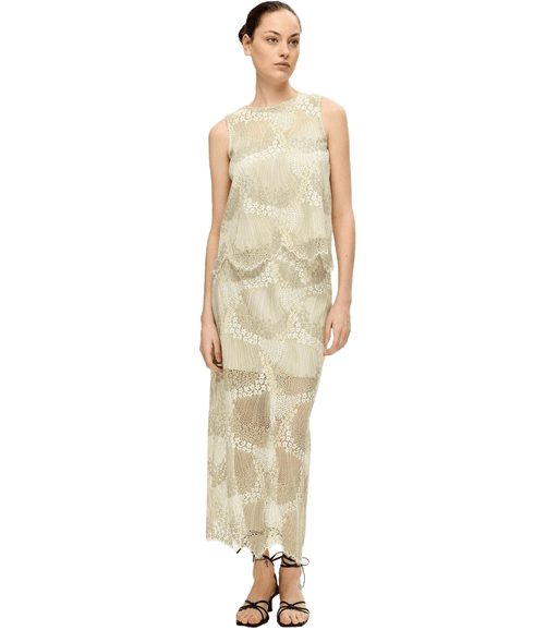 Lace Midi Skirt - Cream