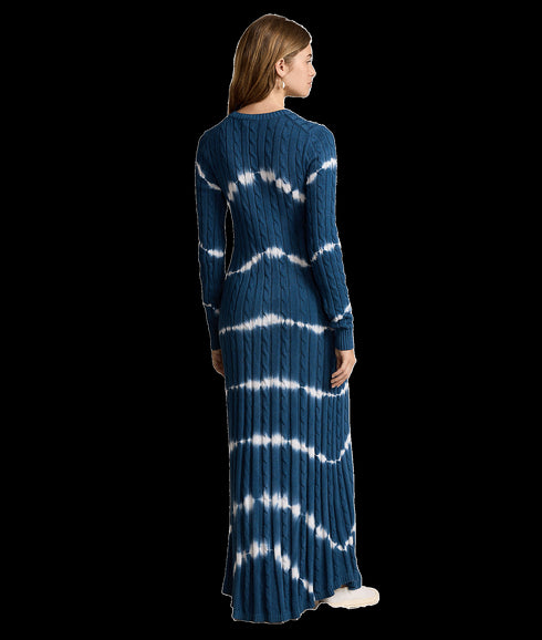 Tie-dye Cable-knit Sweater Dress - Multi