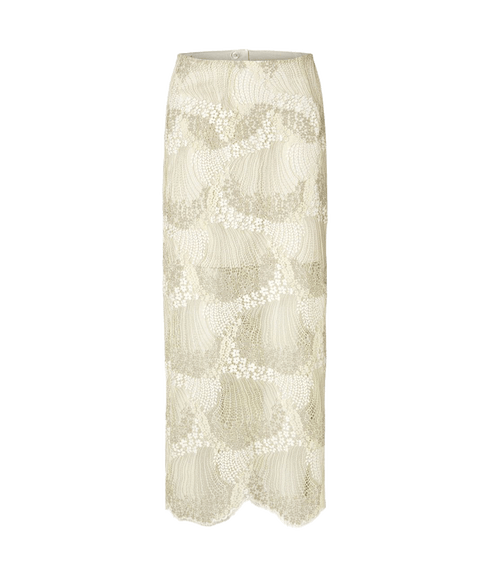 Lace Midi Skirt - Cream