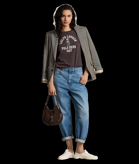 Polo Bear Logo Cotton Jersey Tee - Black