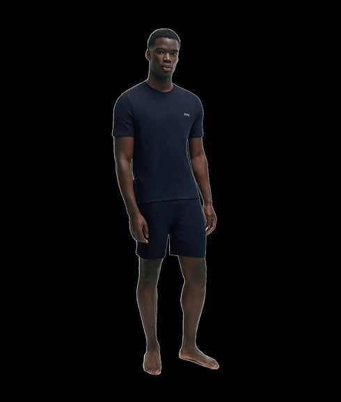 Pajama T-shirt With Embroidered Logo - Navy