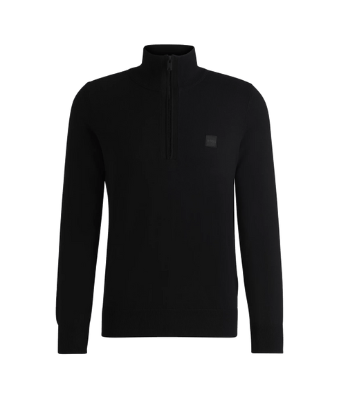 Kanobix Logo Patch Zip-Neck Sweat - Black