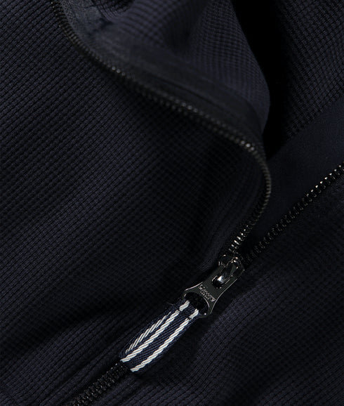Amonwoods Waffle Zip Through Knit - Navy