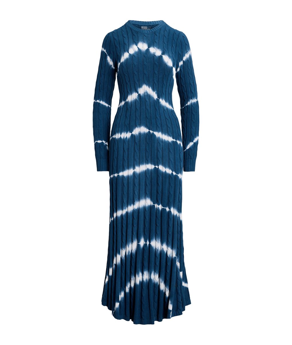 Tie dye Cable knit Sweater Dress Multi Robert Goddard
