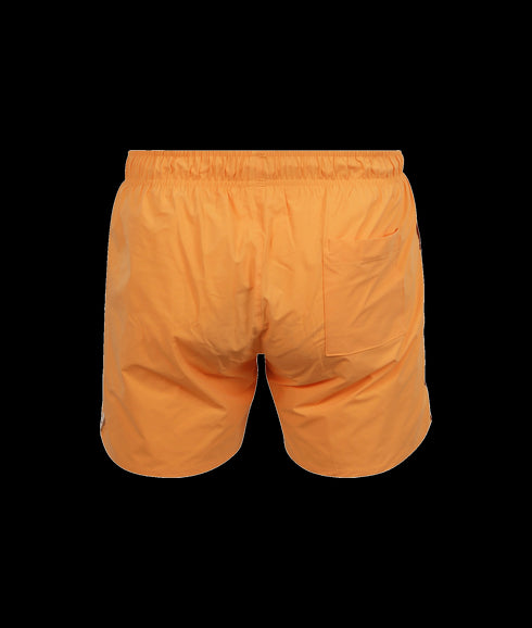 Swim Shorts With Signature Stripe and Logo - Orange