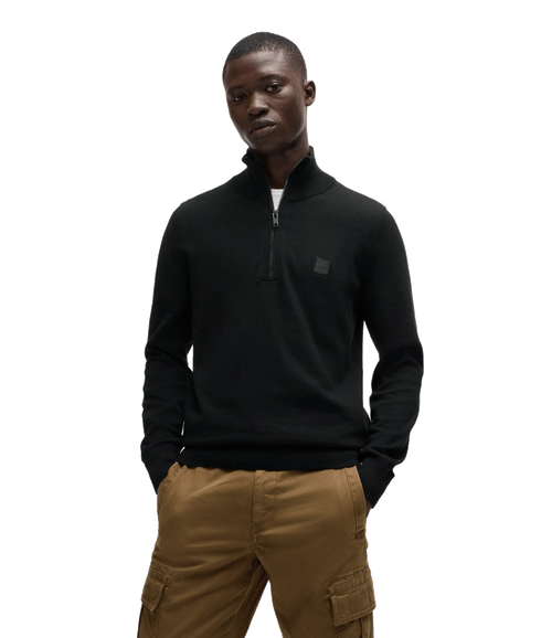 Kanobix Logo Patch Zip-Neck Sweat - Black