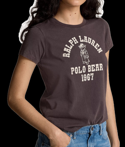 Polo Bear Logo Cotton Jersey Tee - Black