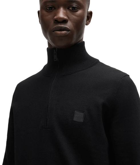 Kanobix Logo Patch Zip-Neck Sweat - Black