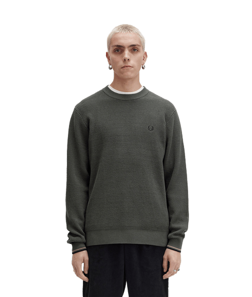 Waffle Stitch Jumper - Green