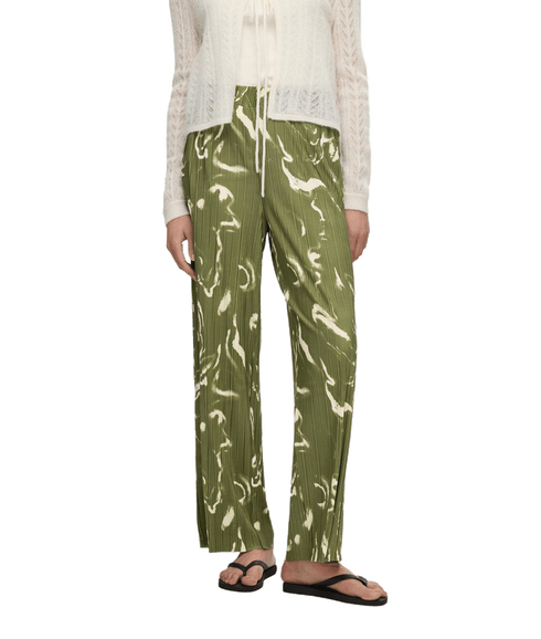 Rya Ellie Plisse Trousers - Green