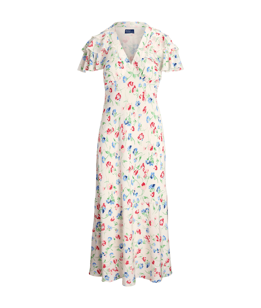 Floral Silk Crepe Dress