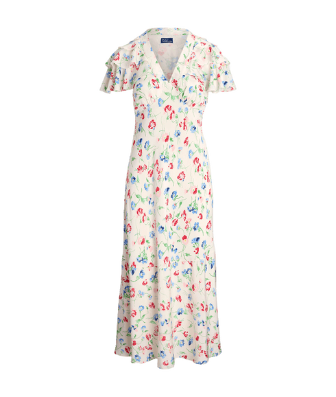 Floral Silk Crepe Dress - Multi