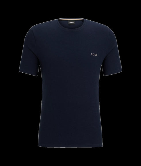 Pajama T-shirt With Embroidered Logo - Navy
