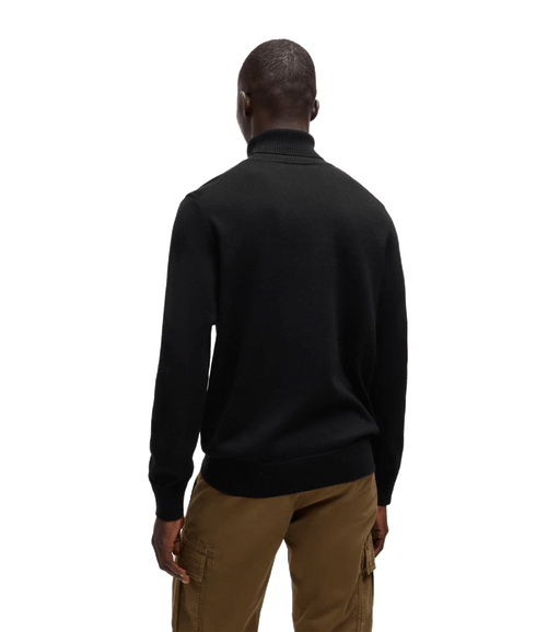 Akiro Rollneck Regular-fit Sweater in Cotton and Cashmere - Black