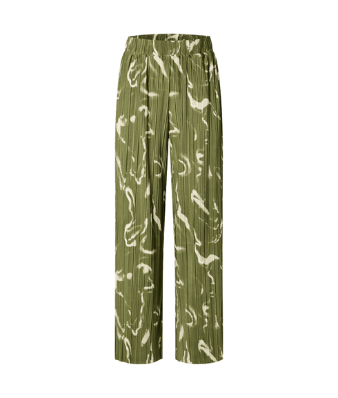 Rya Ellie Plisse Trousers - Green