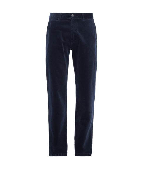 Stretch Cord Tailored Trousers - Navy