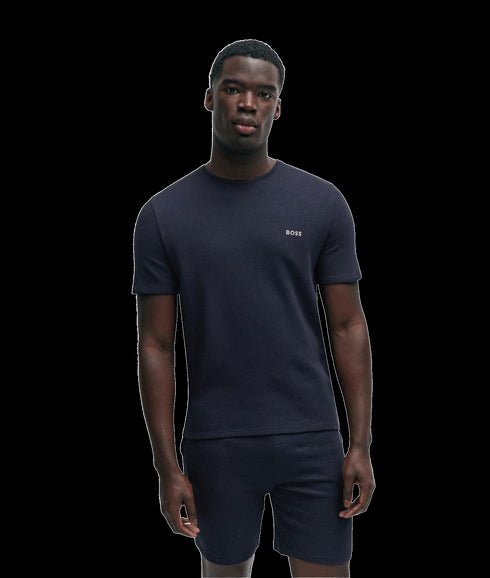 Pajama T-shirt With Embroidered Logo - Navy