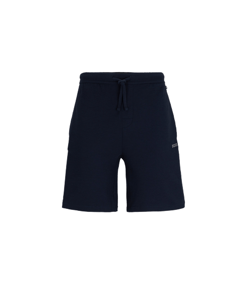Pajama Shorts With Embroidered Logo - Navy