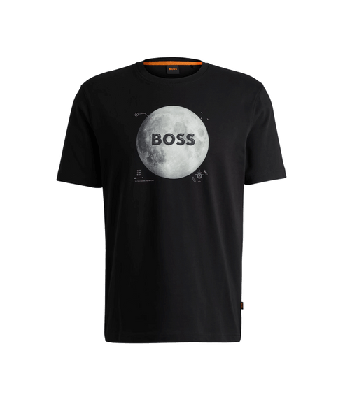 Te Moon Cotton-jersey T-shirt With Seasonal Artwork - Black