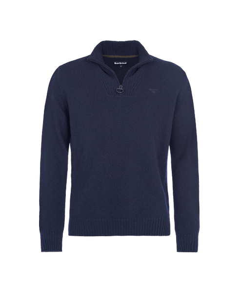 Essential L/Wool Half Zip Jumper - Navy