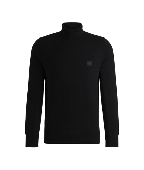Akiro Rollneck Regular-fit Sweater in Cotton and Cashmere - Black