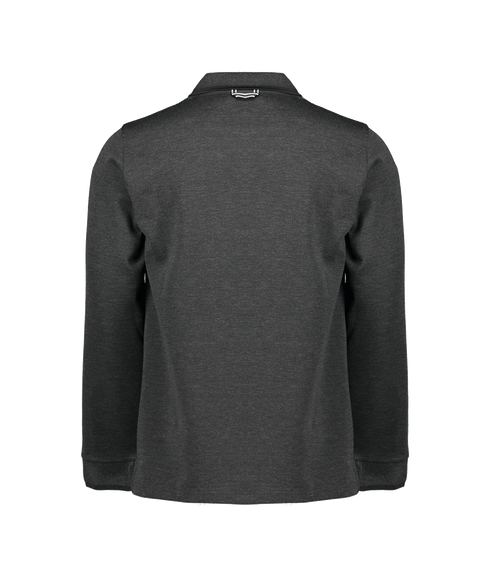 Legra Zip Neck Lux Jersey Long Sleeve Polo - Grey