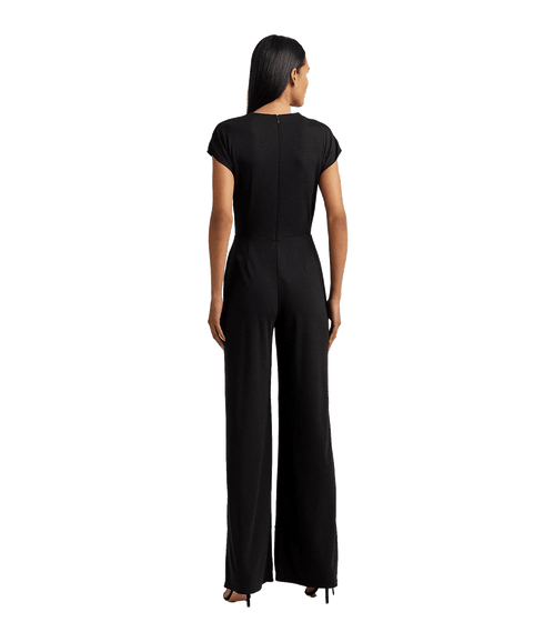 Tie-Front Jersey Wide-Leg Jumpsuit - Black