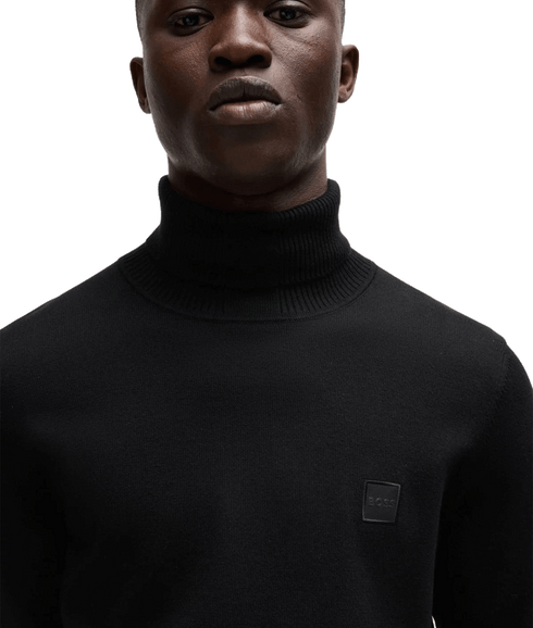 Akiro Rollneck Regular-fit Sweater in Cotton and Cashmere - Black