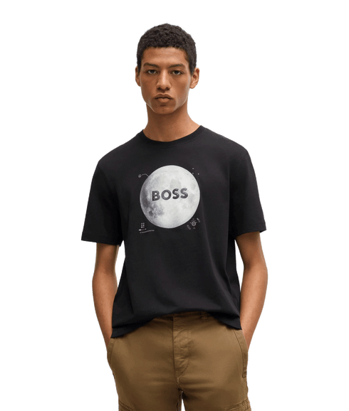 Te Moon Cotton-jersey T-shirt With Seasonal Artwork - Black