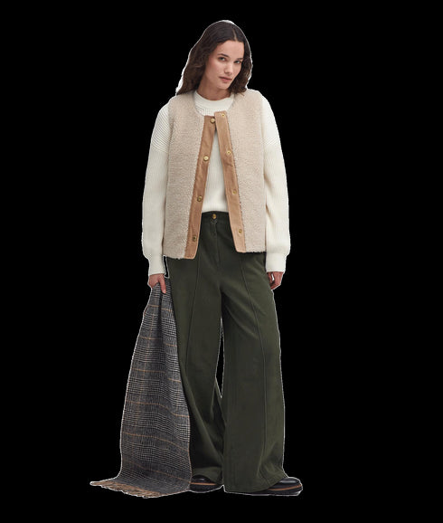 Rib-Stitch Crew Neck Jumper - Cream