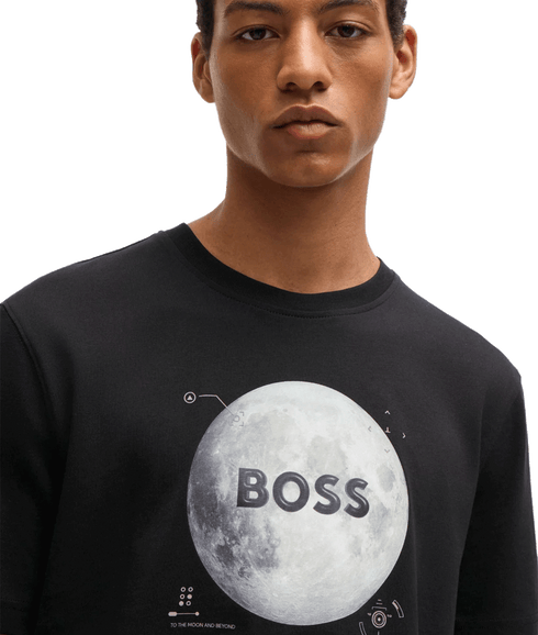 Te Moon Cotton-jersey T-shirt With Seasonal Artwork - Black