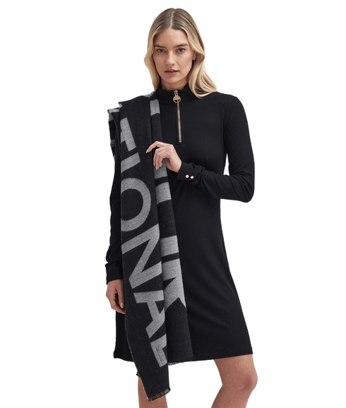 Milla Logo Wrap Scarf - Black