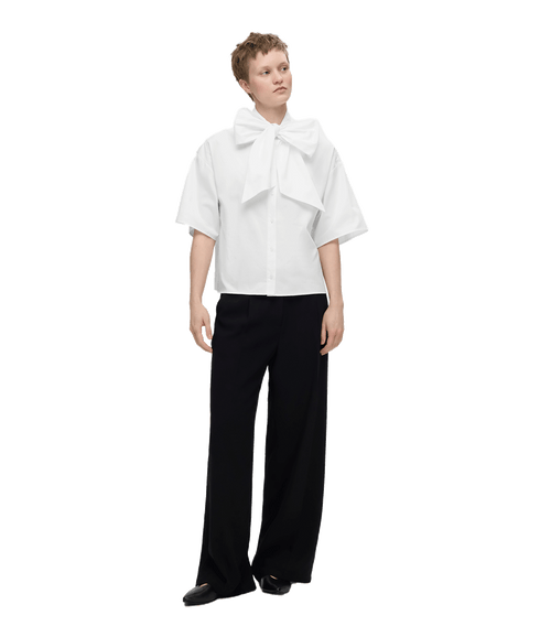 3/4 Bow Shirt - White
