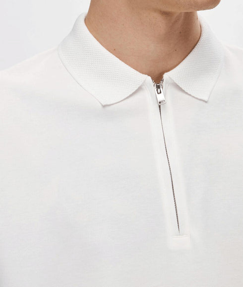 Zipper Polo Shirt - White