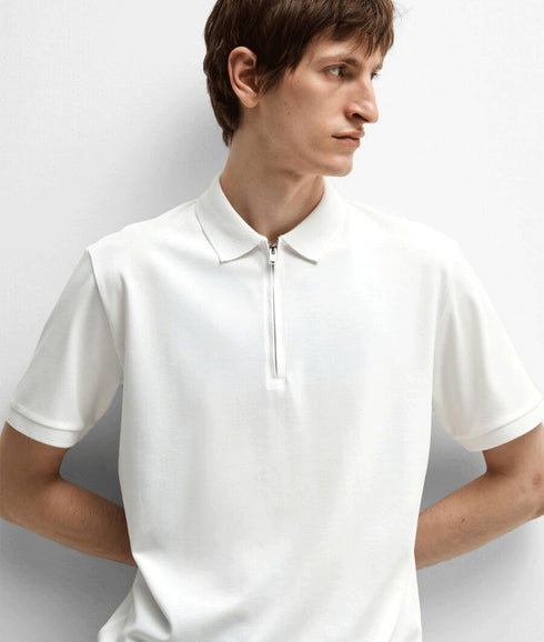Zipper Polo Shirt - White