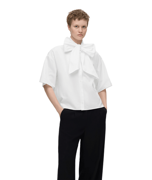 3/4 Bow Shirt - White