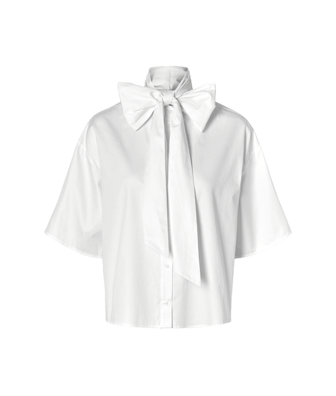 3/4 Bow Shirt - White